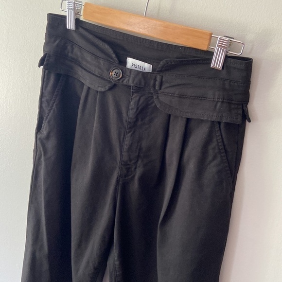 Pistola High-Waisted Pleated Trousers Black Size 27 - Picture 6 of 14